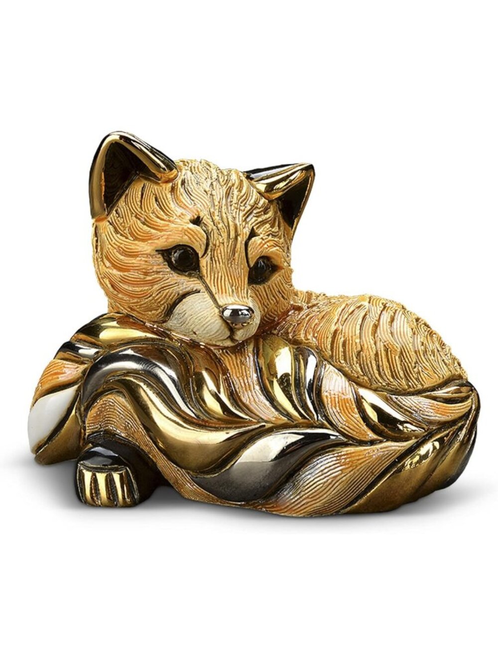Handmade Sculpted Ceramic Fox Figurine | Unique Home Decor | Family Collection